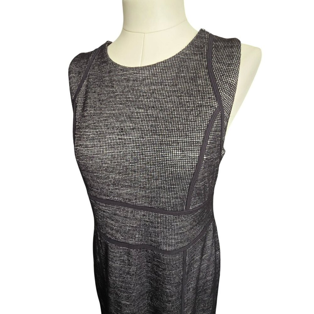 Ann Taylor Womens Sleeveless Sheath Dress Size 14 Black & White Lines JJ4113
